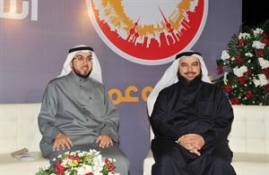 دجمعان الحربش واسامة الشاهين خلال حفل الافتتاح