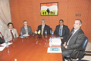 جانب من المؤتمر الصحافي 	محمد ماهر﻿