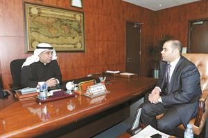 السعد متحدثا للزميل احمد مغربي ﻿