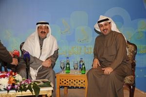 الشيخ احمد الحمود والشيخ حمد جابر العلي في المؤتمر الصحافي هاني الشمري