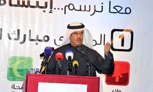 مبارك الحريص متحدثا للحضور متين غوزال