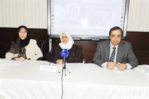 دابتهال العوضي ودحمدية الفضلي خلال المؤتمر الصحافيسعود سالم
