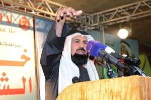 خالد الشليمي متحدثا خلال افتتاح مقره الانتخابي﻿