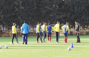 نجوم المنتخب السوري الاولمبي يتدربون
