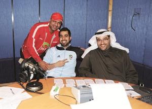 الموسوي وحيدر ومحمود عطية في الاستديو فريال حماد
