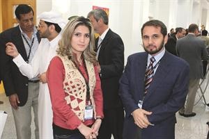 الامير مرعد بن رعد رئيس المجلس الاعلى للمعاقين في الاردن مع الزميلة بيان عاكوم