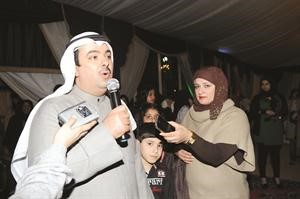 الراشد متحدثا الى الصحافيين﻿