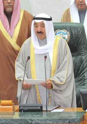 صاحب السمو الامير الشيخ صباح الاحمد يلقي النطق السامي خلال افتتاح دور الانعقاد العادي الاول من الفصل التشريعي 14 	متين غوزال﻿
