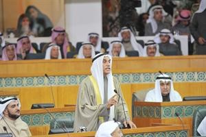 رئيس مجلس الامة احمد السعدون متحدثا بعد ظهور نتيجة انتخابات الرئاسة﻿