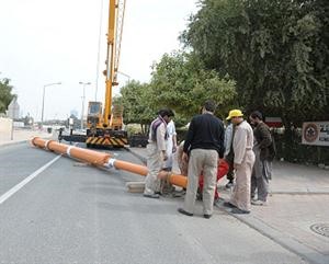جانب من عملية تركيب المحطة في جمعية حماية البيئة﻿