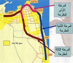 خريطة توضح مراحل تنفيذ مترو الانفاق
