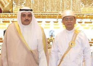 رئيس ميانمار مع السفير الشمالي
