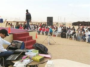 جانب من المسابقات في مخيم المطلاع
