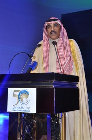 الشيخ صباح الخالد خلال القاء كلمته