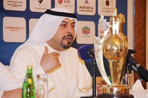 الشيخ دطلال الفهد خلال المؤتمر الصحافي 	هاني الشمري﻿