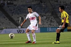 لاعب الزمالك احمد حسن تالق في مباراة فريقه الودية امام طنطا