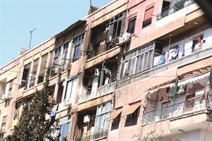 صورة وزعتها سانا للمبنى الذي قالت انه شهد الاشتباكات في المزة افپ