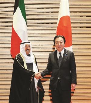 صاحب السمو الامير الشيخ صباح الاحمد خلال لقائه رئيس وزراء اليابان يوشيهيكو نودا﻿