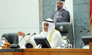 الرئيس احمد السعدون مترئسا جلسة امس متين غوزال
