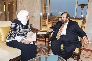البان يتحدث للزميلة ليلى الشافعي قاسم باشا