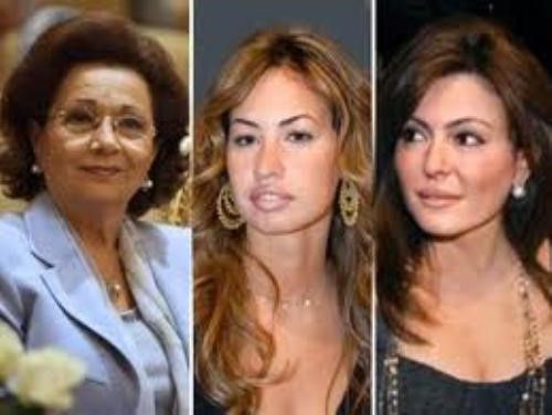 خديجة الجمال وهايدى راسخ وسوزان مبارك