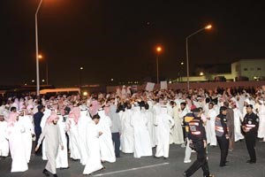 الحضور الامني كان بارزا لمتابعة الموقف