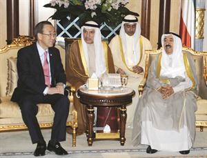 صاحب السمو الامير الشيخ صباح الاحمد وبان كي مون