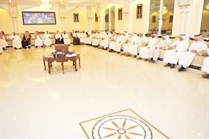 جانب من الحاضرين خلال حفل الاستقبال