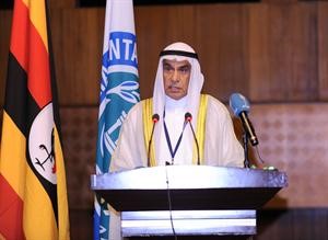 الرئيس احمد السعدون خلال القائه كلمة الكويت امام المؤتمر 126 للبرلمان الدولي في اوغندا في وقت سابق