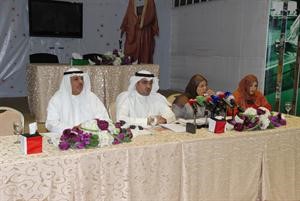 منيرة الفضلي وشيخة العدواني وعبدالله الهدب خلال المؤتمر الصحافي اسامة ابوعطية
