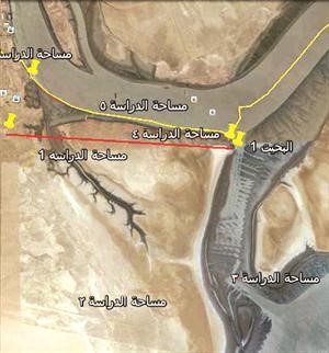 الطريق المقترح انشاؤه ما بين مركز شرطة البحيت وخور البحيتالخريطة رقم 5 ﻿