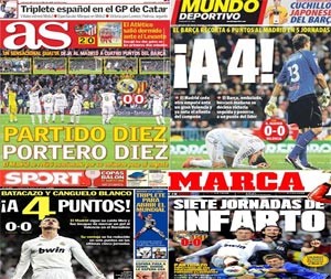 عناوين الصحف الاسبانية عن تعادل ريال مدريد وڤالنسيا واشتعال المنافسة على صدارة الليغا