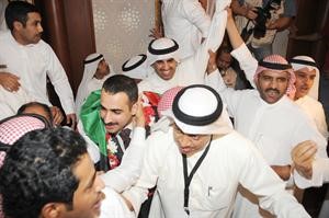 دحمد المطر ومخالد الطاحوس بين مستقبلي الحربي بالمطار