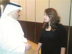 تتحدث للزميل مفرح الشمري في ختام مهرجان الخليج السينمائي الخامس