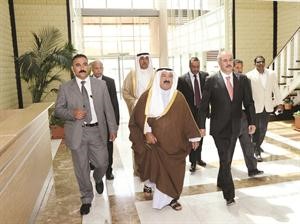 الشيخ ناصر صباح الاحمد لدى وصوله الى اقليم كردستان

