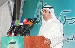 النائب علي الراشد خلال كلمته في الحفل﻿