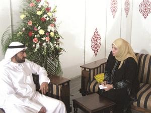 الفيلكاوي يتحدث للزميلة ليلى الشافعي﻿