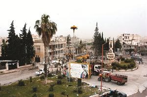 موقع انفجارين وقعا في ادلب امس رويترز