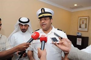 علي السكوني متحدثا الى وسائل الاعلام 	اسامة ابوعطية﻿