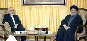 امين عام حزب الله السيد حسن نصرالله مستقبلا نائب الرئيس الايراني محمد رضا رحيمي	 محمود الطويل﻿
