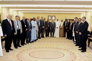 الرئيس احمد السعدون متوسطا د ناصر الصانع والبرلمانيين الاسلاميين العالميين﻿