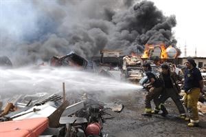 السيطرة على الحريقين استلزمت تدخل 10 مراكز اطفاء﻿
