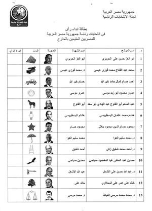 صورة من بطاقة التصويت للمصريين في الخارج