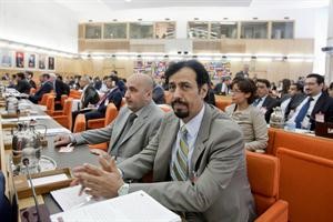 الشيخ علي الخالد خلال الاجتماع﻿