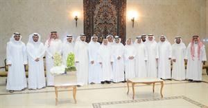 صورة جماعية للمشاركين في الاحتفال بفوز الطبطبائي والبسام والرومي قاسم باشا