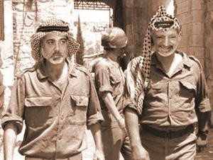 صورة مفبركة للرئيس الراحل ياسر عرفات ورئيس الوزراء الفلسطيني في غزة اسماعيل هنية على ابواب القدس﻿
