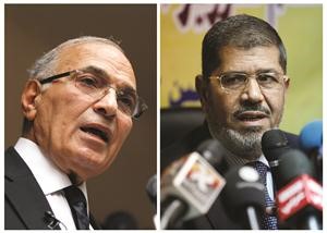 صورة مركبة لمرشحي الجولة الثانية للانتخابات الرئاسية المصرية د محمد مرسي والفريق احمد شفيق اپ