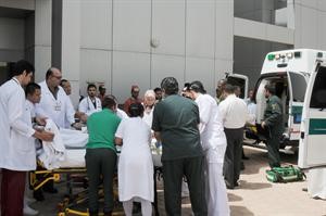 جانب من التمرين في مستشفى الفروانية﻿