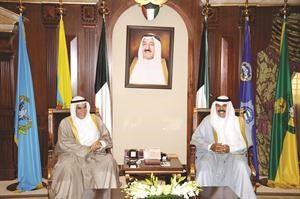 سمو ولي العهد الشيخ نواف الاحمد مستقبلا احمد السعدون﻿