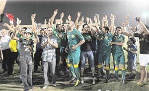 فرحة لاعبي المالكية بالفوز على الاهلي
